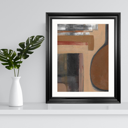 'Clay Vase' Abstract Framed Art 16x20