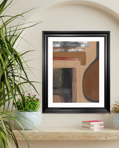 'Clay Vase' Abstract Framed Art 16x20