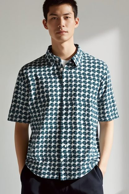 Abstract Leaf Short Sleeve Shirt