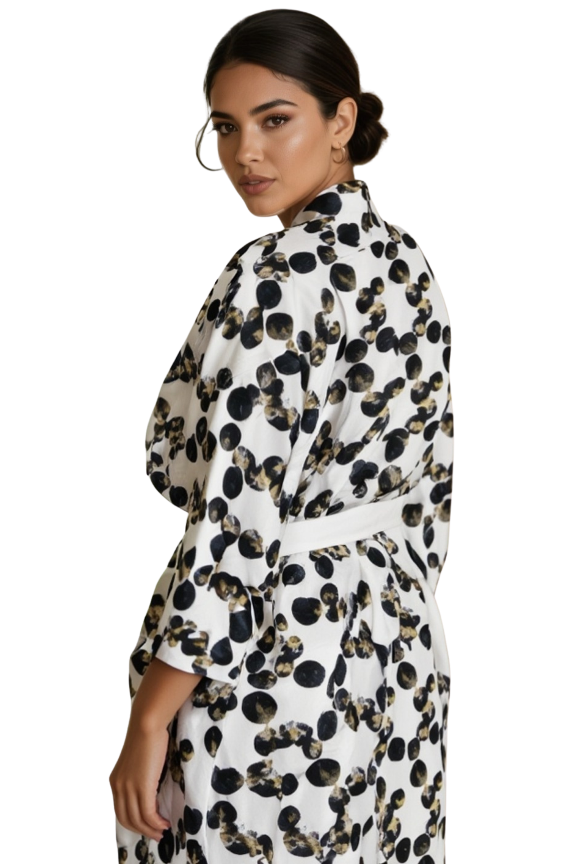 Black and White Kimono dress - Back