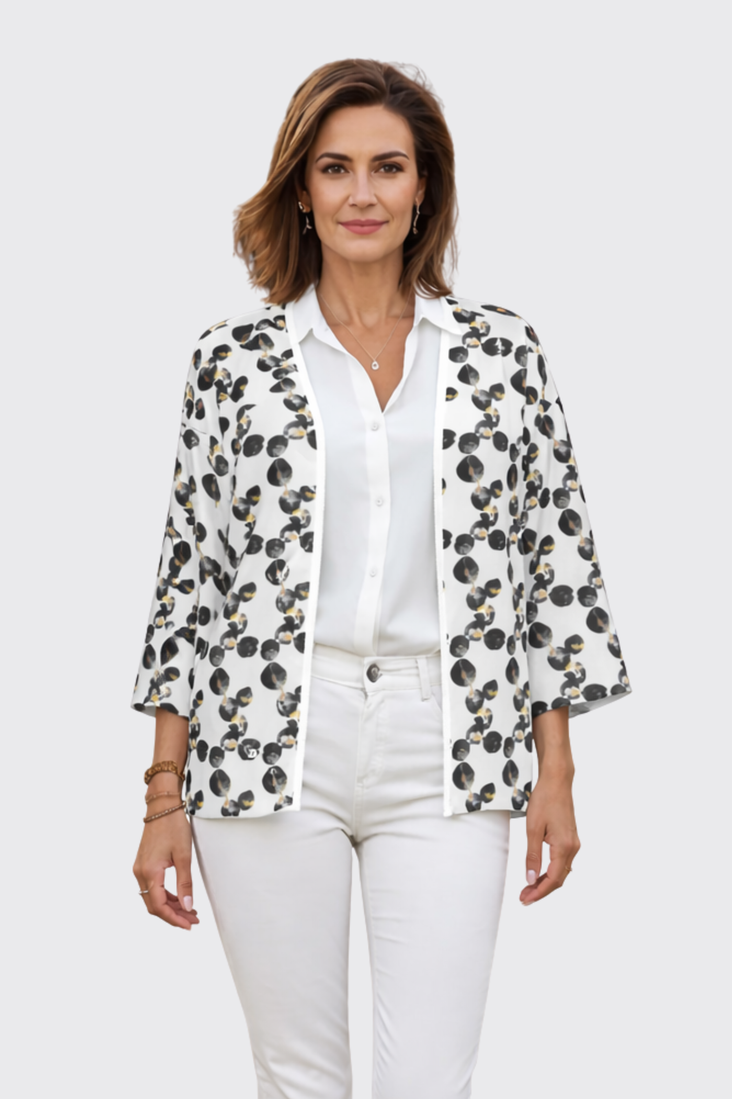 'Black Marbles' Kimono Jacket