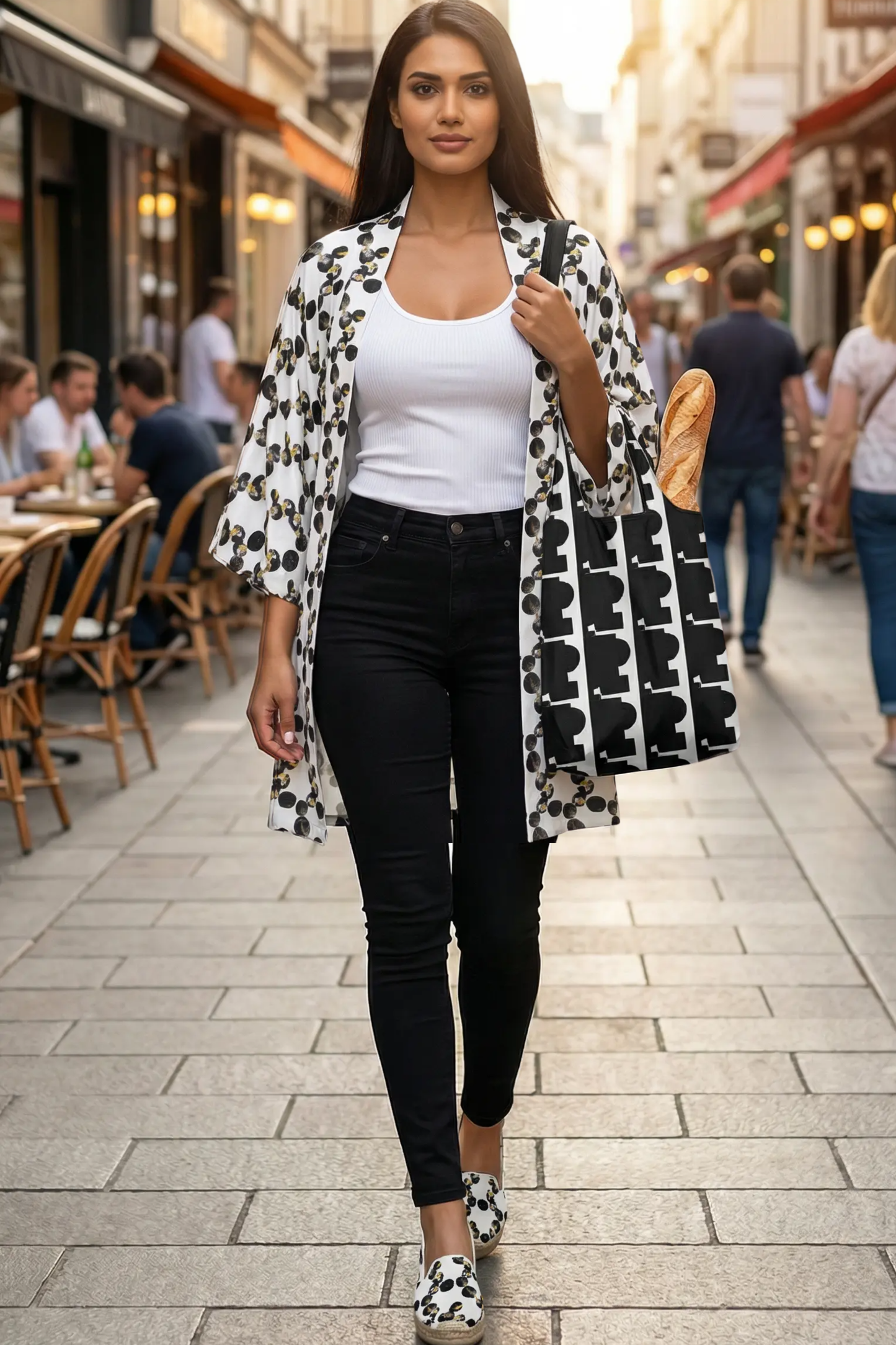 Black Solitude Parachute Shopping Bag