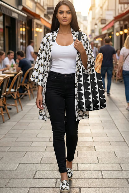 Black Solitude Parachute Shopping Bag