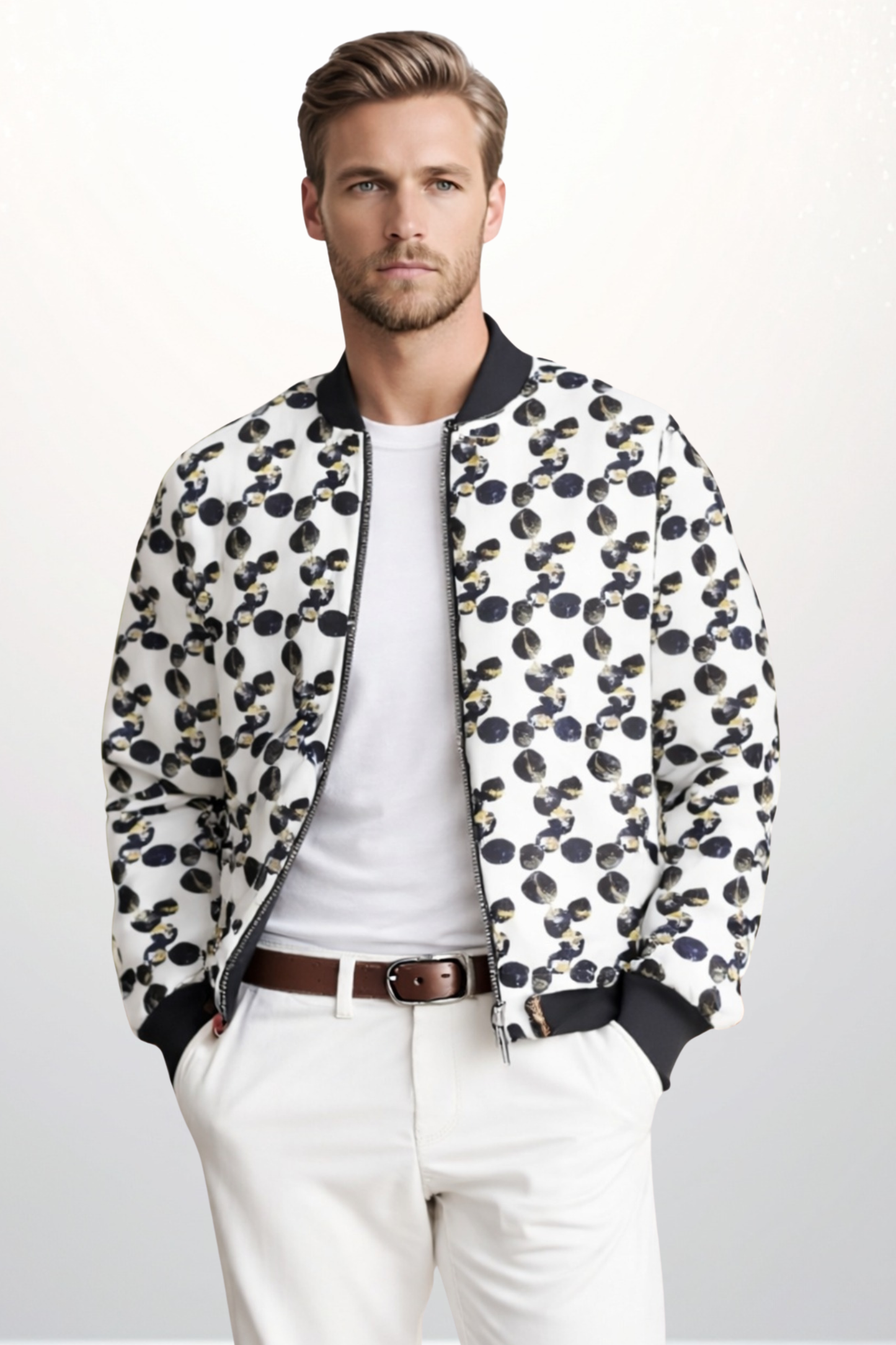 'Black Marbles' Men's Bomber Jacket