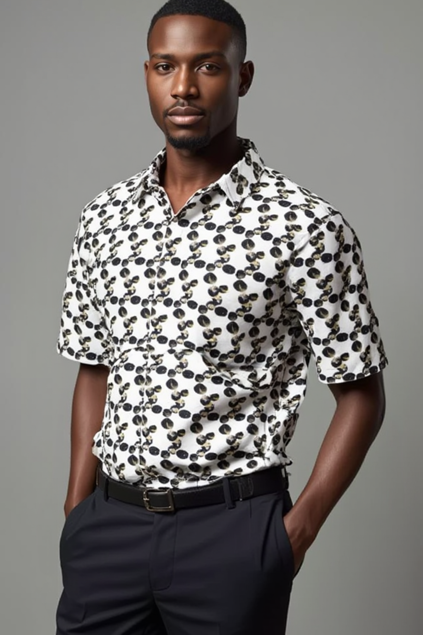 'Black Marbles' Short Sleeved Shirt