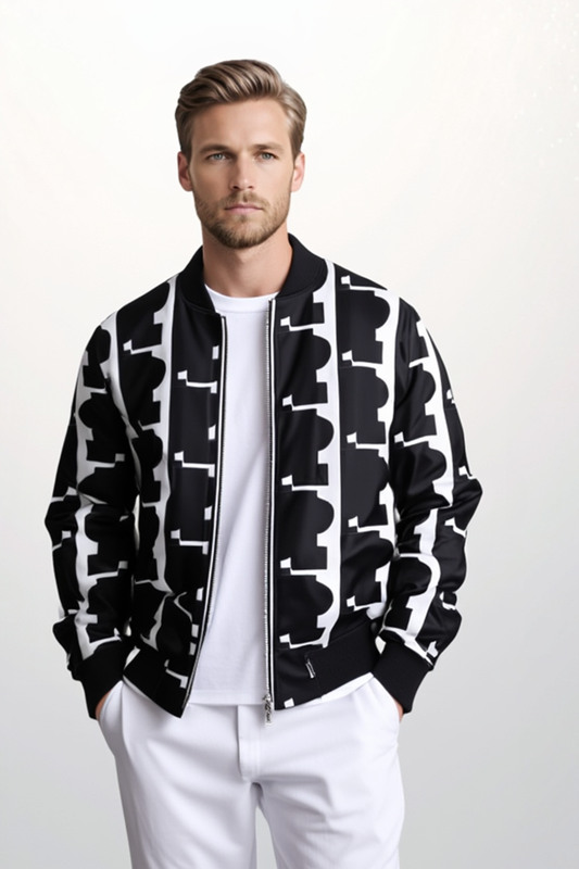 'Black Solitude' Men's Bomber Jacket