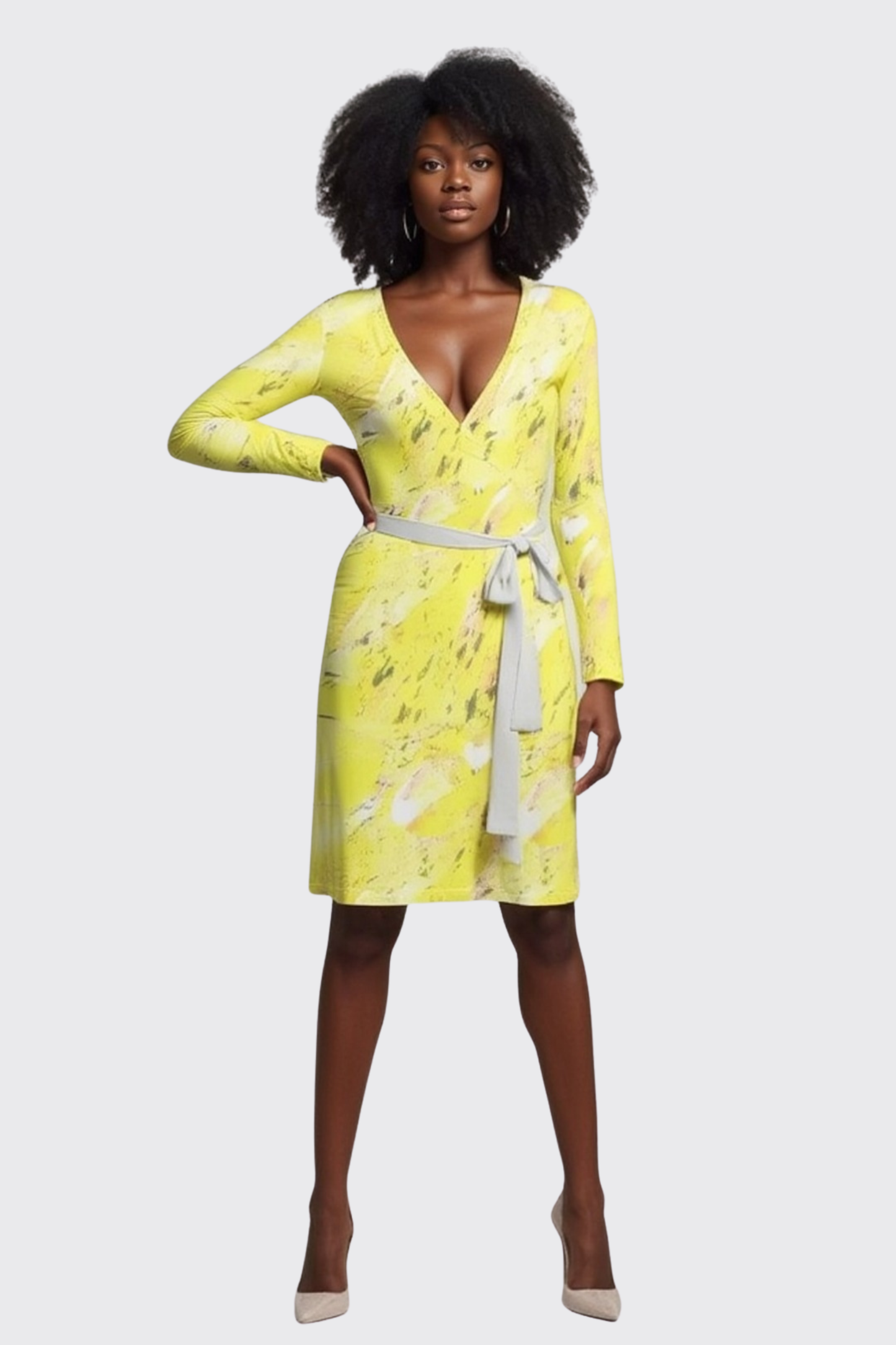 'Citrus Camouflage' Wrap Dress