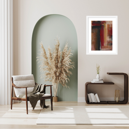 'Rustic Linear' Abstract Framed Art with Classic Border A1
