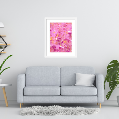 'Summer Blooms' Abstract Framed Art with Classic Border A2