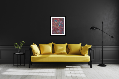 'Painting Party' Abstract Framed Art with Classic Border A3