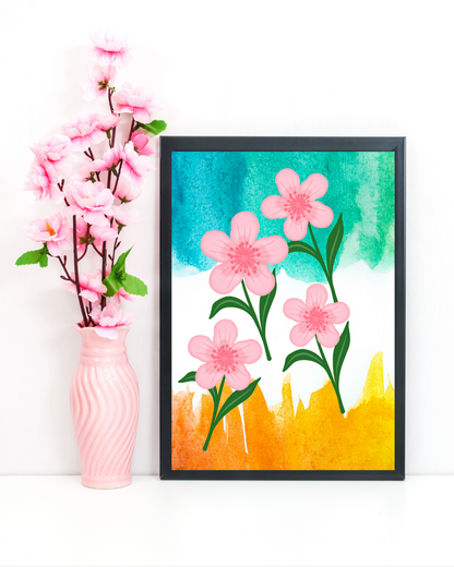 Abstract Pink Floral Print