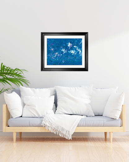 'Crashing Waves' Abstract Framed Art 16x20