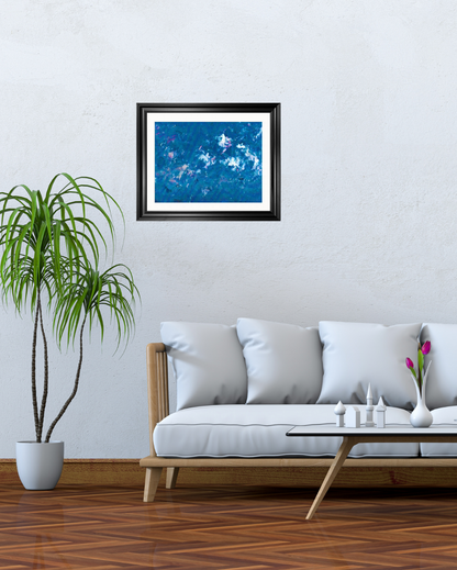 'Crashing Waves' Abstract Framed Art 16x20