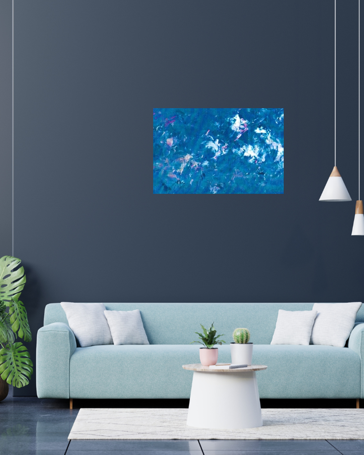 'Crashing Waves' Abstract Canvas Art 40X60 cm