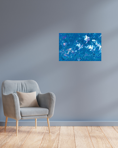 'Crashing Waves' Abstract Canvas Art 50X70 cm
