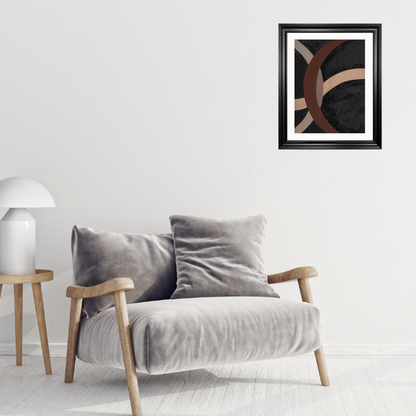 'Mocha Spheres' Abstract Framed Art 16x20