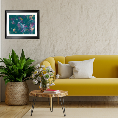 'Floral Utopia' Abstract Framed Art 16x20
