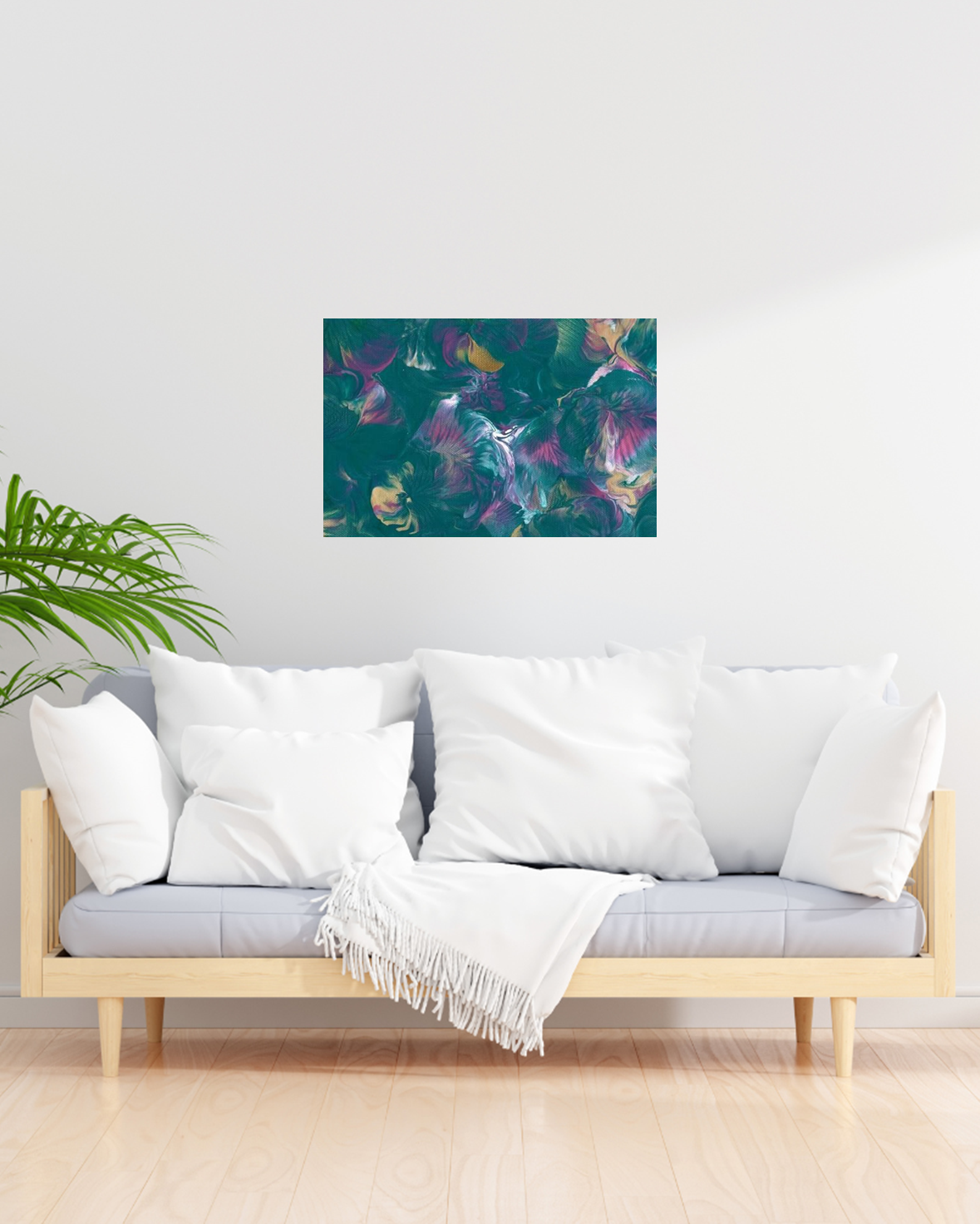 'Floral Utopia' Abstract Canvas 40x60 cm