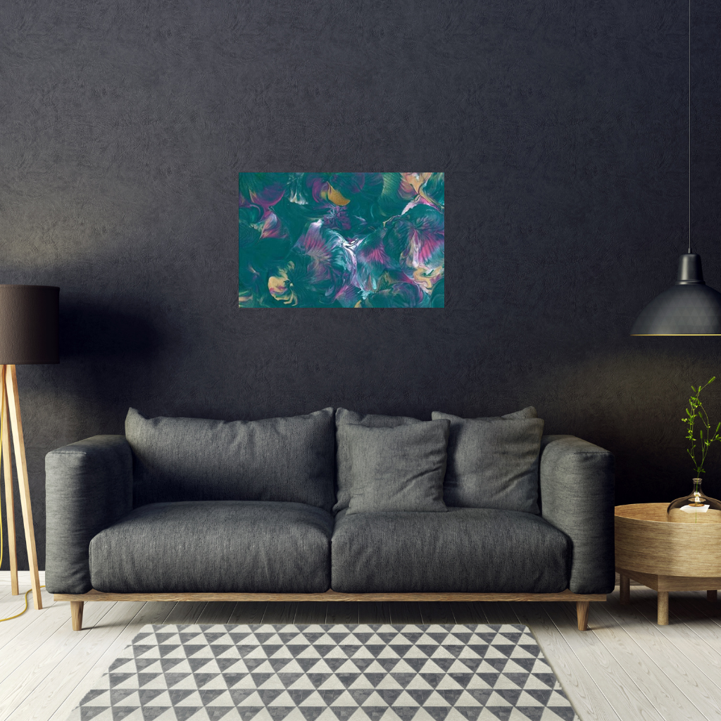 'Floral Utopia' Abstract Canvas 40x60 cm