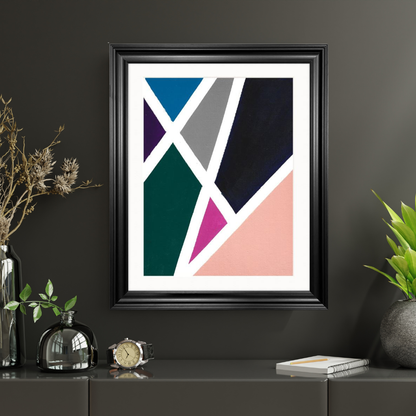 'Geometric shapes' Abstract Framed Art 16x20
