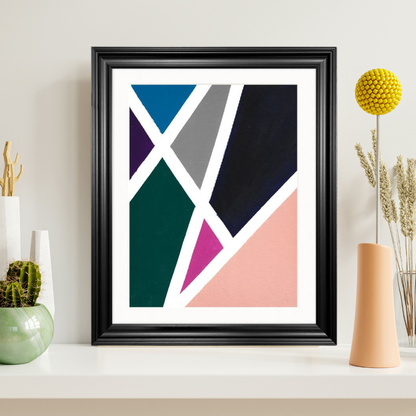 'Geometric shapes' Abstract Framed Art 16x20