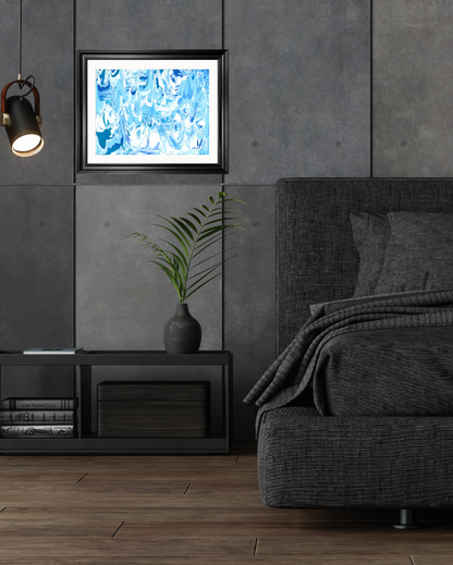 'Glacier' Abstract Framed Art 16x20