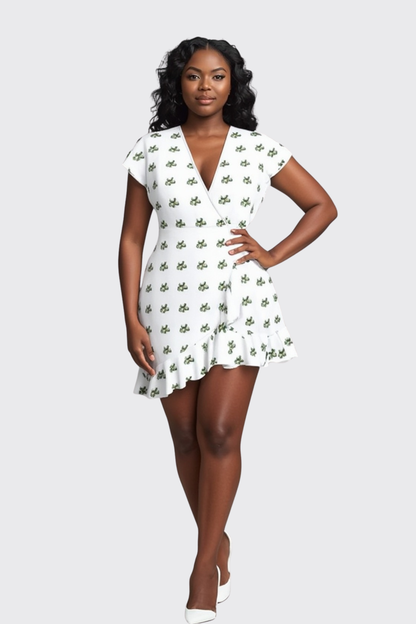 Green Floral Tea dress