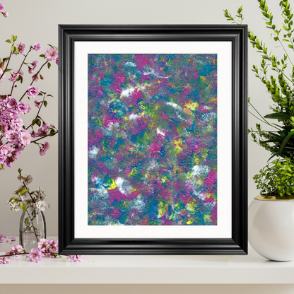 'Flower Show' Abstract Framed Wall Art 16x20