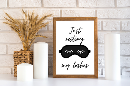Wall Art Print | Eye Mask | Eye Lashes | Sleepy Eyes