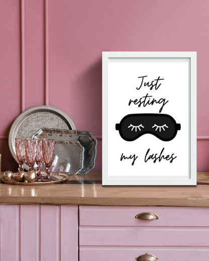 Wall Art Print | Eye Mask | Eye Lashes | Sleepy Eyes