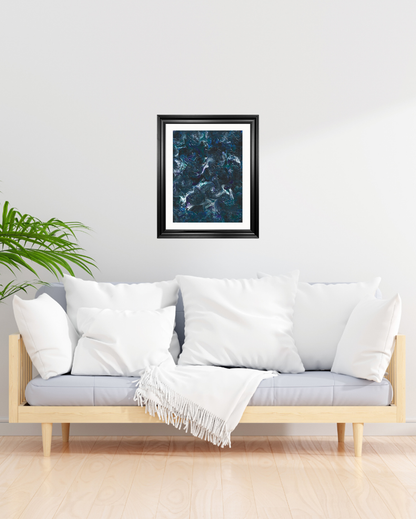 'Ocean Deep' Abstract Framed Art 16x20