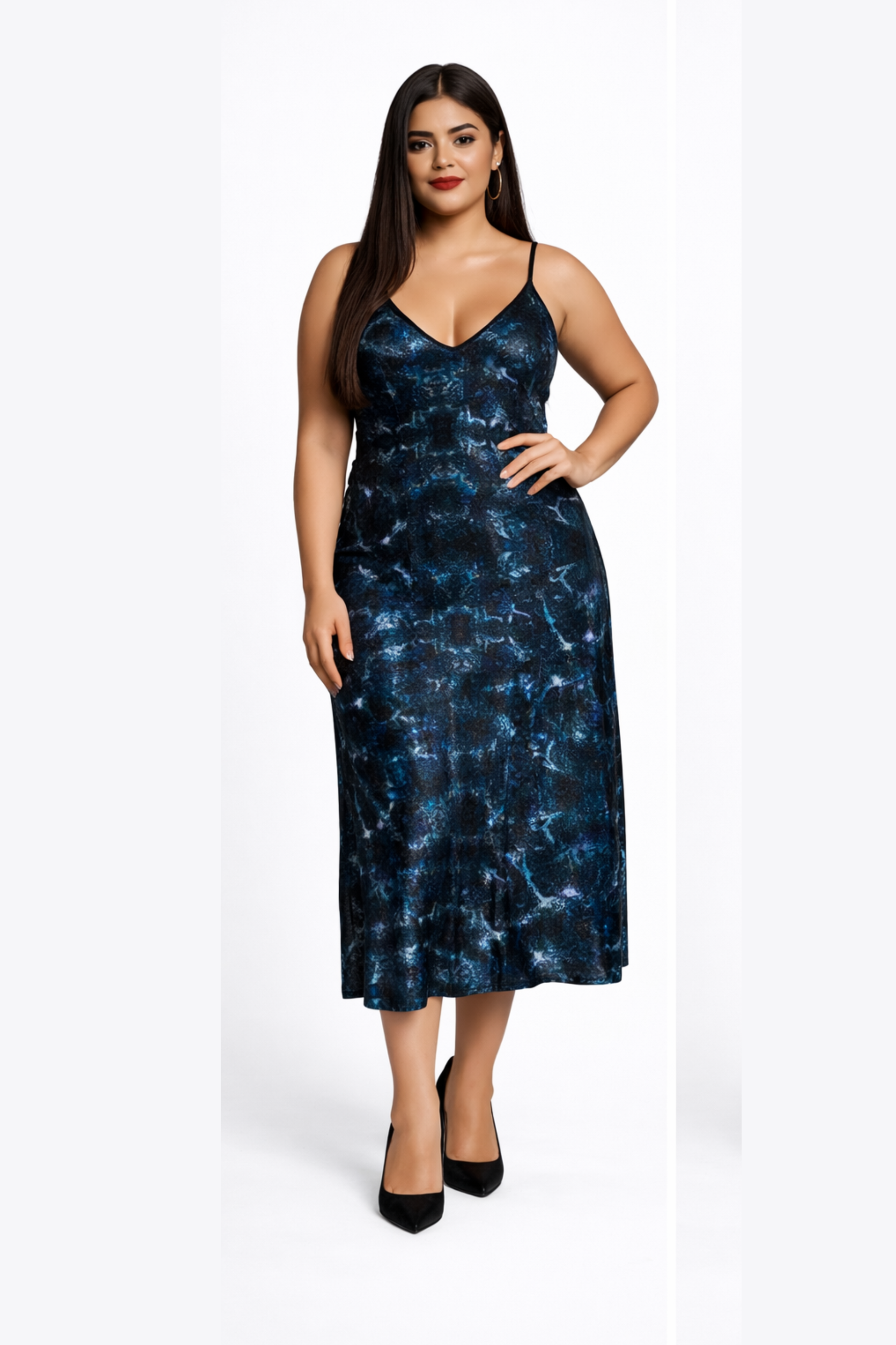 Ocean Deep Slip Dress-Front