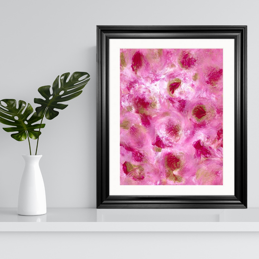 'Petunias' Abstract Framed Art 16x20