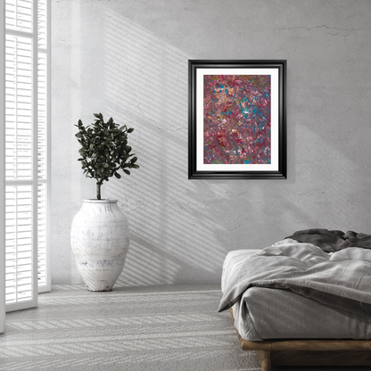 'Painting Party' Abstract Framed Art 16x20