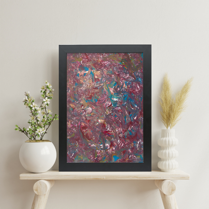 'Painting Party' Framed A3 Abstract Giclée Fine Art Print