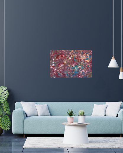 'Painting Party' Abstract Canvas Art 50X70 cm