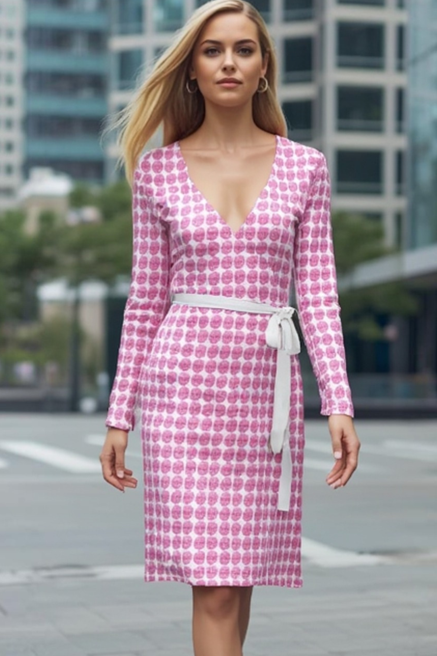Pink Pebbles Wrap Dress