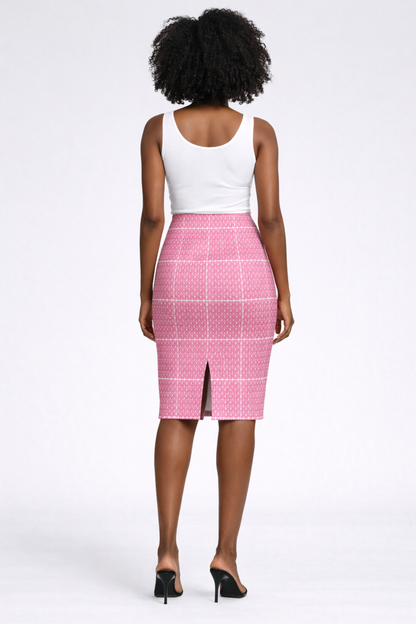 Pink XOXO Pattern Pencil Skirt