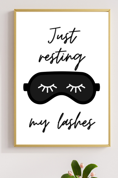 Wall Art Print | Eye Mask | Eye Lashes | Sleepy Eyes