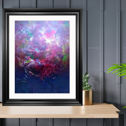 'Plum Trees' Abstract Framed Art 16x20