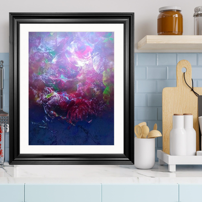 'Plum Trees' Abstract Framed Art 16x20