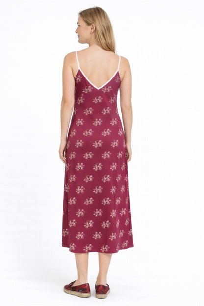 Red Floral Slip Dress-Back