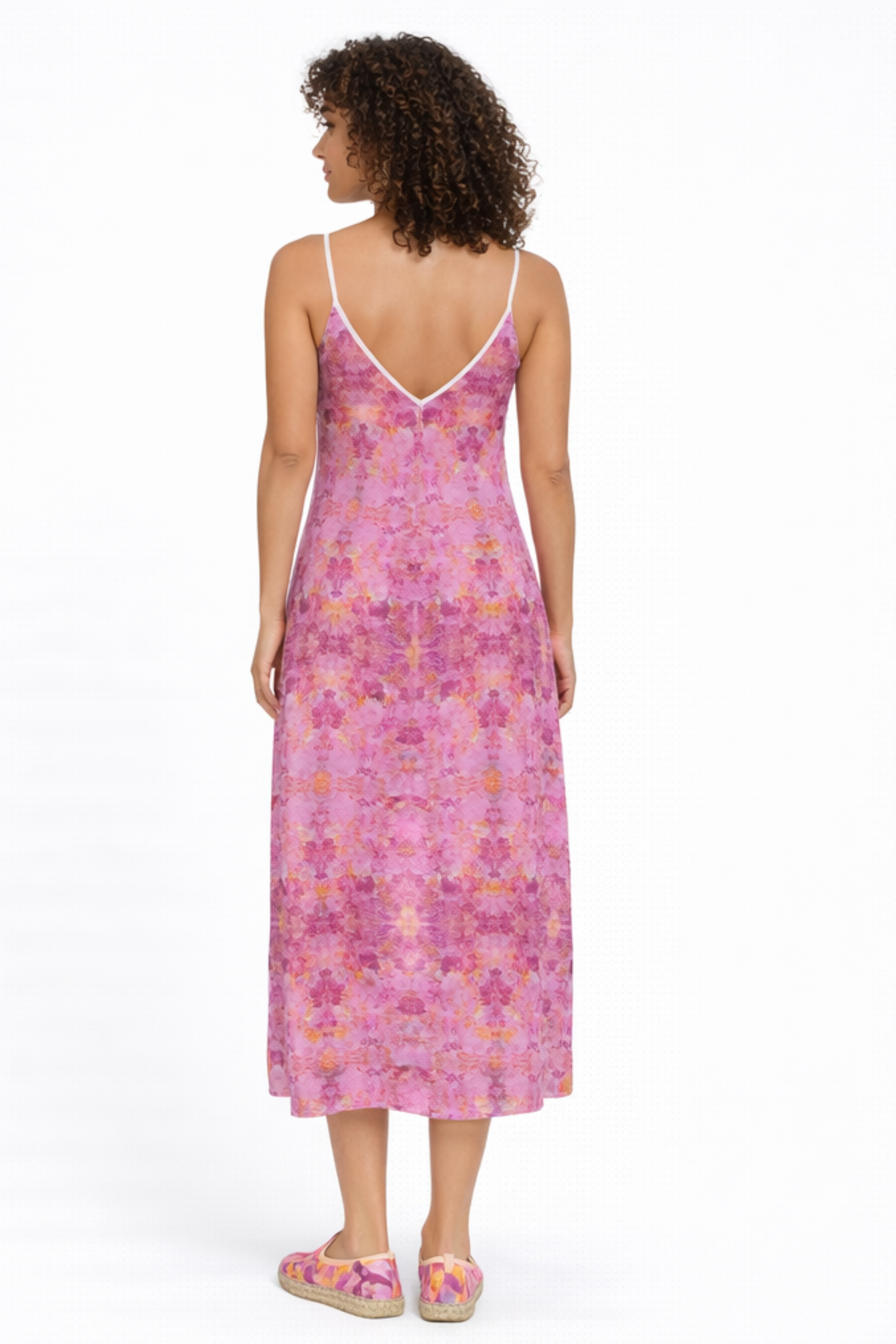 Summer Blooms Slip Dress-Back