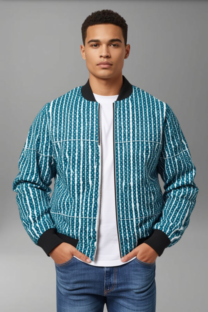 Teal xoxo style Men's Bomber Jacket