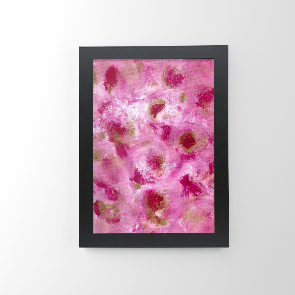 A2 luxury framed floral art print without white border for stylish living rooms, bedrooms and offices.