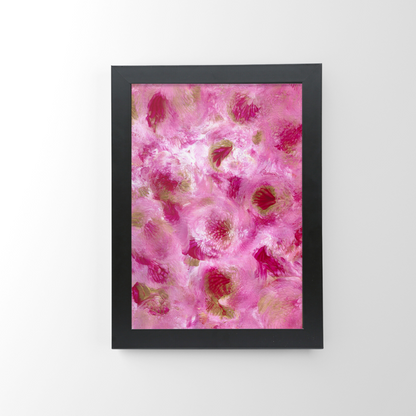 A2 luxury framed floral art print without white border for stylish living rooms, bedrooms and offices.