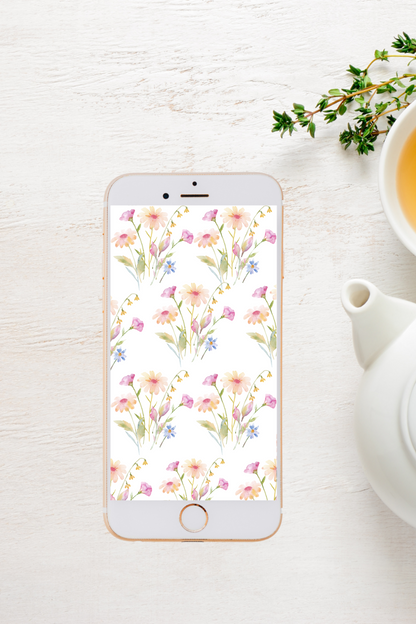 Floral Wallpaper Phone | Watercolour Flowers Painting | Flowers Aesthetic Wallpaper for iPhone & Android