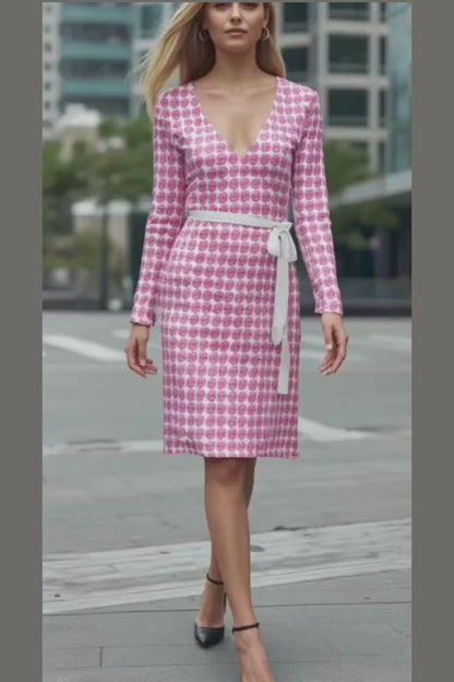 Pink Pebbles Wrap Dress