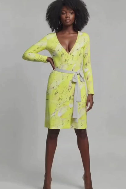 'Citrus Camouflage' Wrap Dress