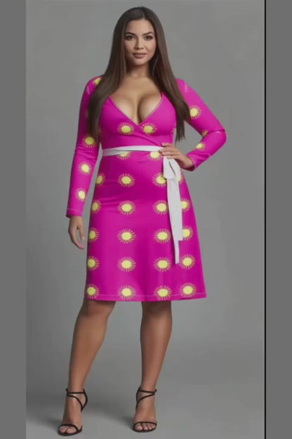 Sunny Pink Wrap Dress